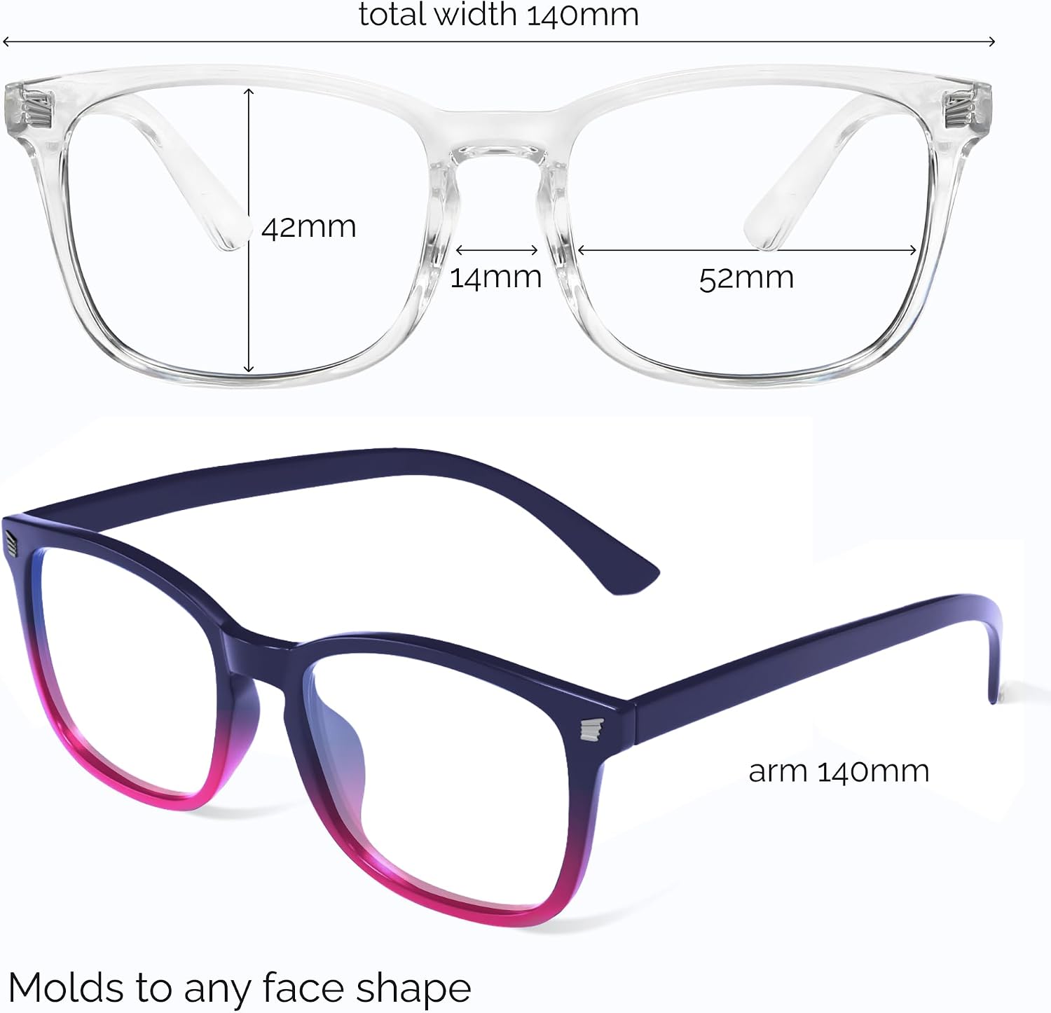 livho Blue Light Blocking Glasses, Computer Reading/Gaming/TV/Phones Glasses for Women Men,Anti Eyestrain & UV Glare